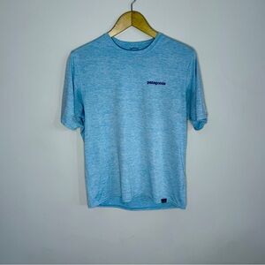 Patagonia Men's Light Blue Short Sleeve Capilene Cooley Daily Tee | S